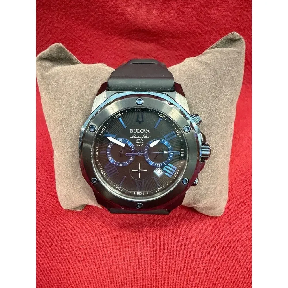 Bulova 98b308 Marine Star 44mm Chronograph Black/Blue Dial Wrist Watch PPS367068